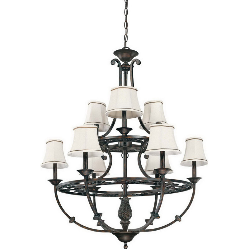 Astoria Grand Waverly Hall 9Light Shaded Chandelier Tiered Chandelier